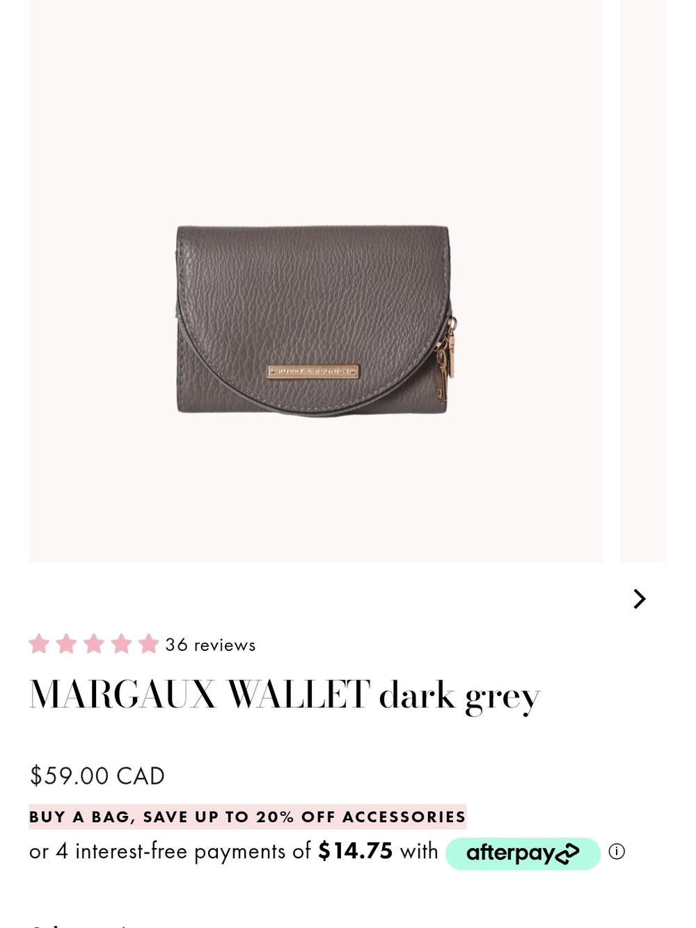 Margaux Wallet in Dark Grey by Poppy And Peonies